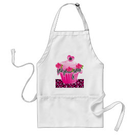 Cupcake Baker’s Apron Cute Pink Black Zebra Rose Schürze