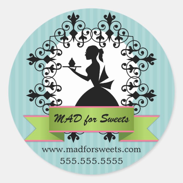 Cupcake Bakery Box Siegel Runder Aufkleber (Vorderseite)