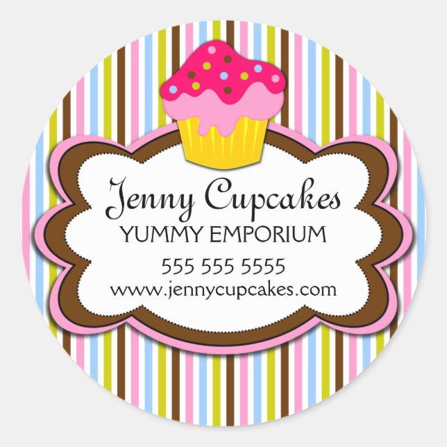 Cupcake Bakery Box Siegel Runder Aufkleber (Vorderseite)