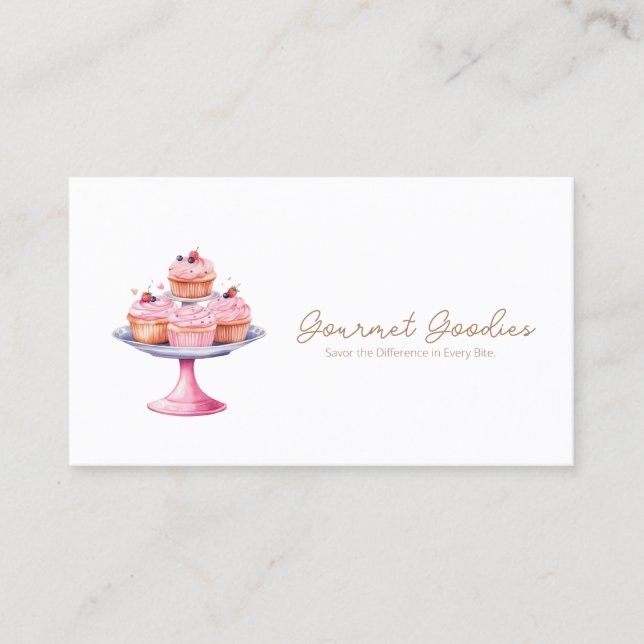 Cupcake Bakery Business Card Visitenkarte (Vorderseite)