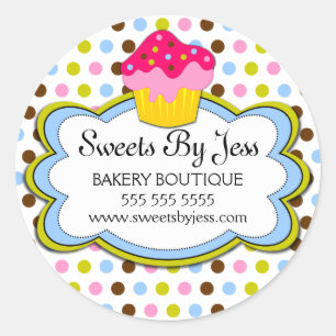 Cupcake Bakery Cloud Box Siegel Runder Aufkleber