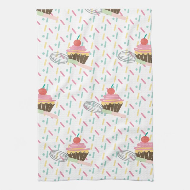 Cupcake Bakery Kitchen Whisky | Feinschmecker Love Geschirrtuch (Vertikal)