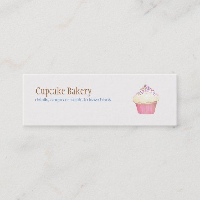 Cupcake Bakery MIni Business Card Mini Visitenkarte (Vorderseite)