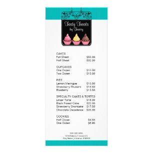 Cupcake Bakery Shop Unterschreiben Preisliste Werbekarte