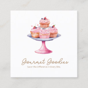 Cupcake Bakery Square Business Card Quadratische Visitenkarte