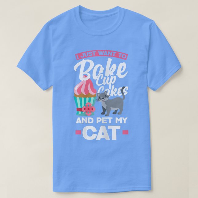 Cupcake Baking Cat Eigentümer 2930 T-Shirt (Design vorne)
