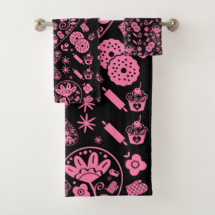 Cupcake Baking Folk Badhandtuch Set