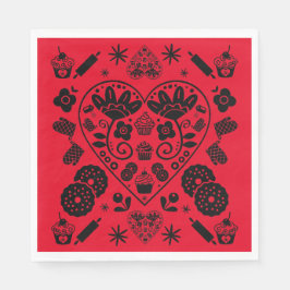 Cupcake Baking Folk Serviette