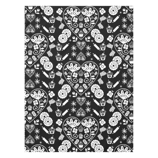 Cupcake Baking Folk Tischdecke (Vorderseite)