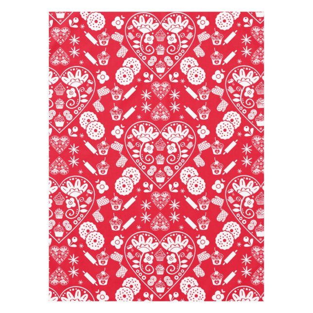 Cupcake Baking Folk Tischdecke (Vorderseite)