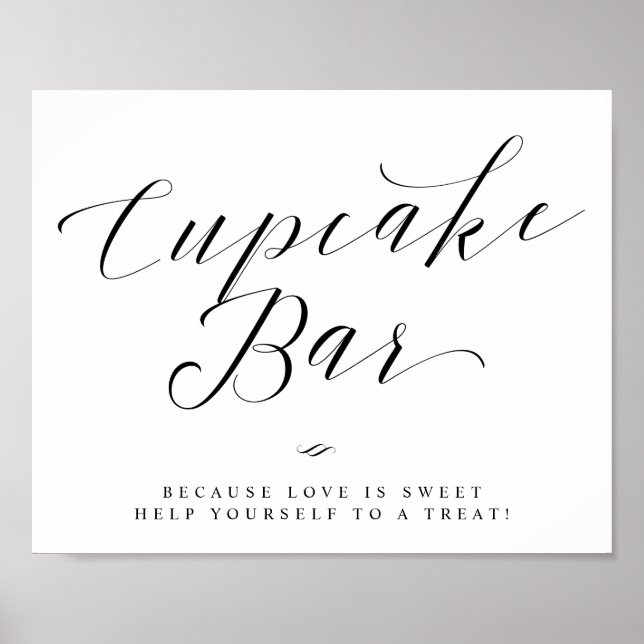 Cupcake Bar Chic Brautparty oder Hochzeitszeichen Poster (Vorne)