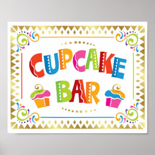 CUPCAKE BAR Fiesta Party signieren Poster