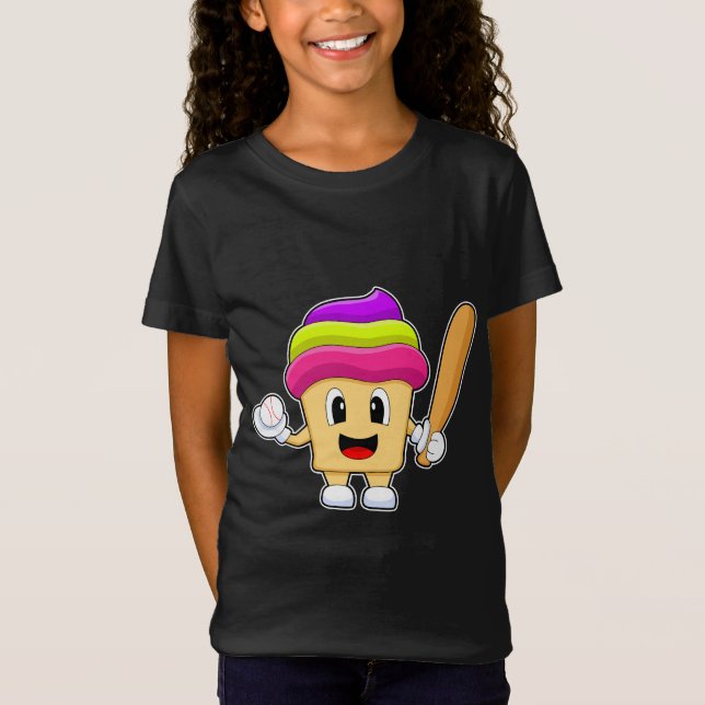 Cupcake Baseball Baseball T-Shirt (Vorderseite)