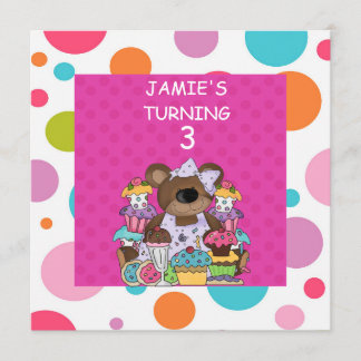 CUPCAKE & Bears GIRLS Einladung
