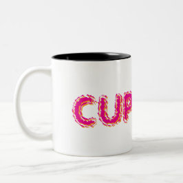 Cupcake Benutzerdefinierter rosa Text Zweifarbige Tasse