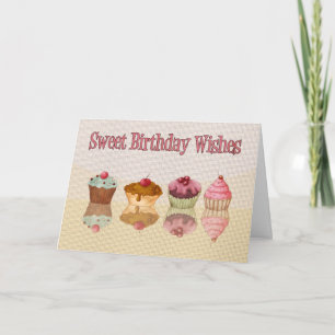 Cupcake Birthday Card - Sweet Birthday Wish Karte
