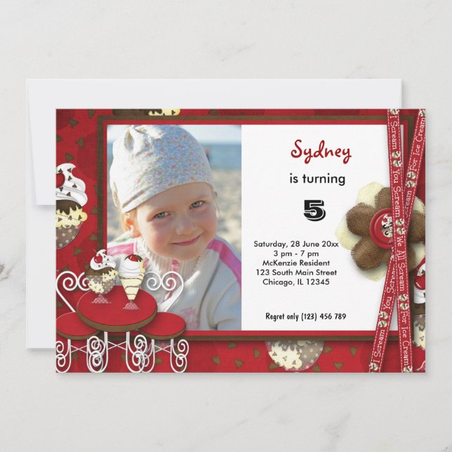 Cupcake Birthday Einladung (Vorderseite)