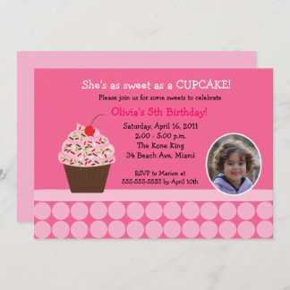 Cupcake Birthday Foto Template Einladungen