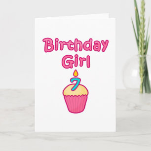 Cupcake Birthday Girl 7 Karte