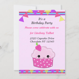 Cupcake Birthday Party Einladung
