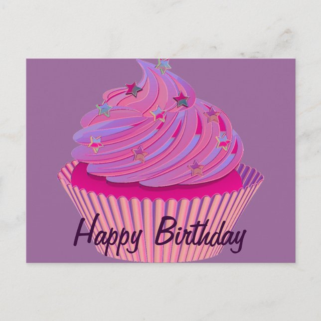 Cupcake Birthday Postkarte (Vorderseite)