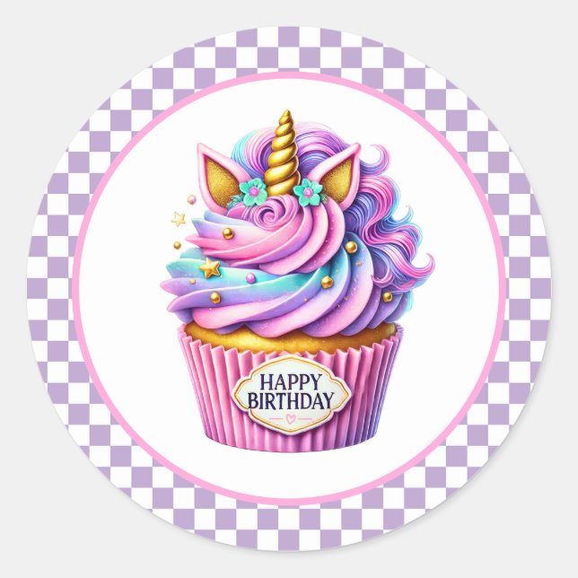 Cupcake Birthday Stickers (Vorderseite)