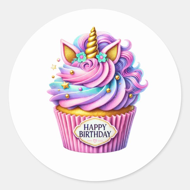 Cupcake Birthday Stickers (Vorderseite)