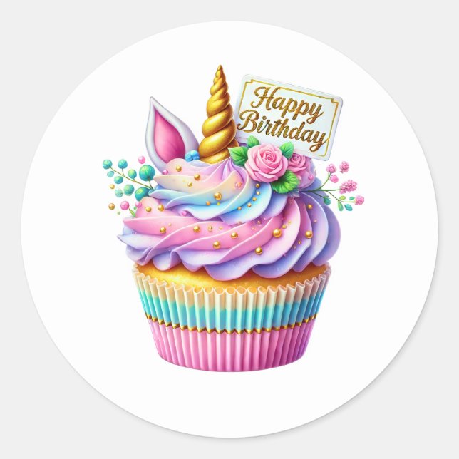 Cupcake Birthday Stickers (Vorderseite)