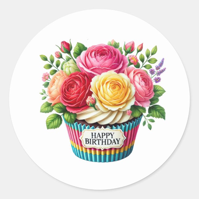 Cupcake Birthday Stickers (Vorderseite)