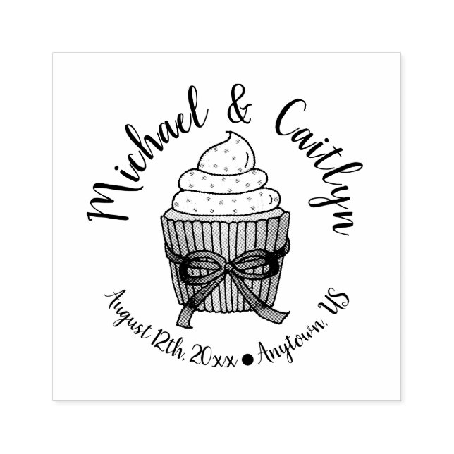 Cupcake Brautparty Wedding Party Gummistempel (Prägung)