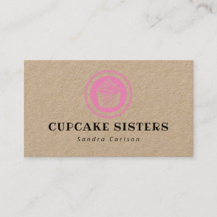 Cupcake Briefmarke Logo rustikale Kraftskarte Visitenkarte