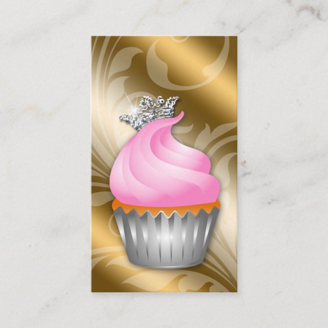 Cupcake Business Card Crosse Classy Gold Bronze Visitenkarte (Vorderseite)