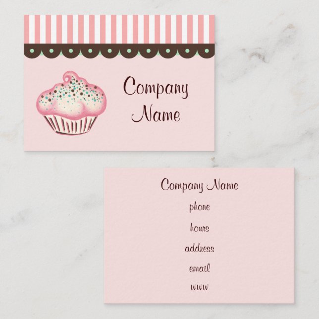 Cupcake Business Card Visitenkarte (Vorne/Hinten)