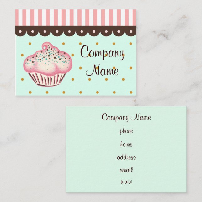 Cupcake Business Card Visitenkarte (Vorne/Hinten)