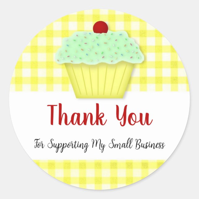 Cupcake Business Vielen Dank Round Sticker (Vorderseite)