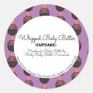 Cupcake-Butter-Bad-Branding-Verpackung Runder Aufkleber