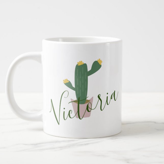 Cupcake Cactus Name Giant Coffee Tasse (Links)