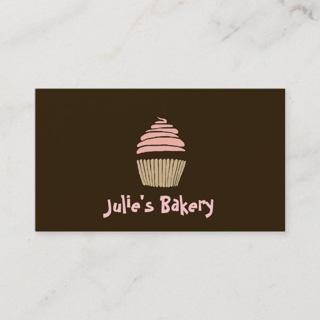 Cupcake, Cake, Bakery Business Card Visitenkarte (Vorderseite)