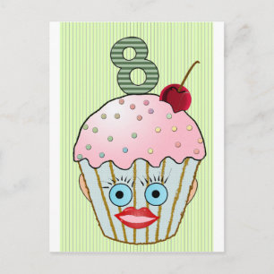 Cupcake Cake Geburtstagsmuster Augen Niedlichen ac Postkarte