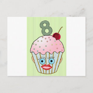 Cupcake Cake Geburtstagsmuster Augen Niedlichen ac Postkarte