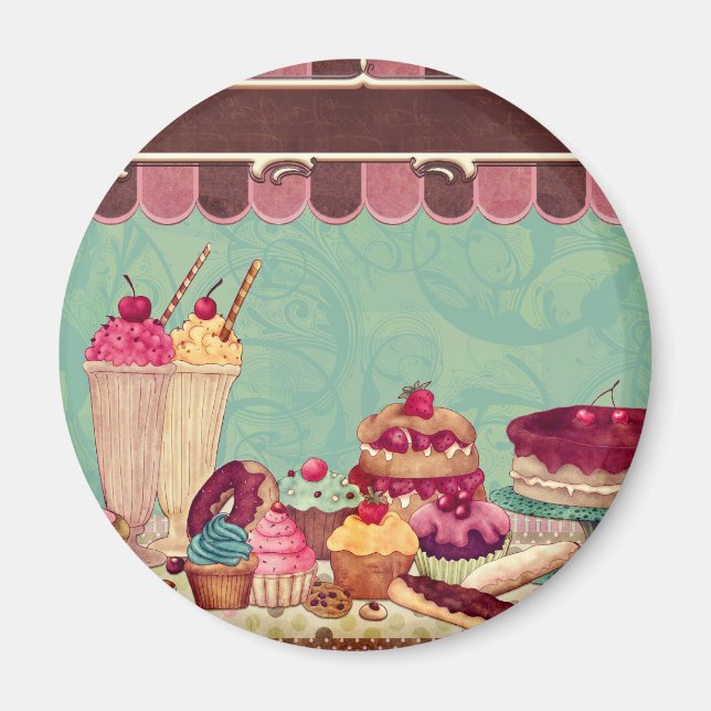 Cupcake Cake Party Signaturbanner Magnet (Vorne)