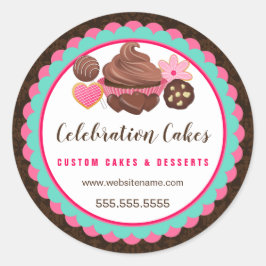 Cupcake Cake Pop Cookies Skalierte Banner Runder Aufkleber
