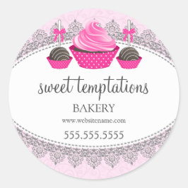 Cupcake Cake Pops Bäckerei Verpackung Runder Aufkleber