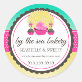 Cupcake Cake Pops Seashell Bäckerei Box Siegel Runder Aufkleber