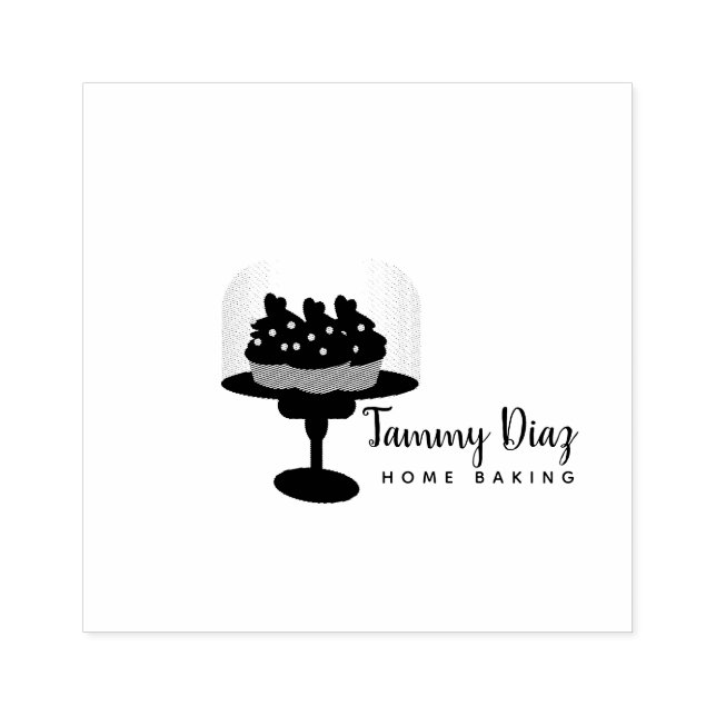 Cupcake Cake Stand Bakery Cake Logo Gummistempel (Prägung)