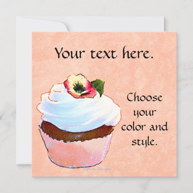 Cupcake Card Einladung Party (Vorderseite)