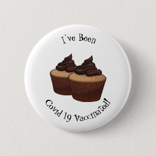 Cupcake Cartoon Illustration Button