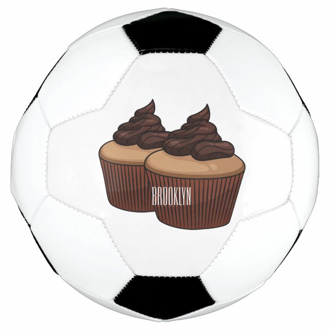 Cupcake Cartoon Illustration Fußball (Vorderseite)