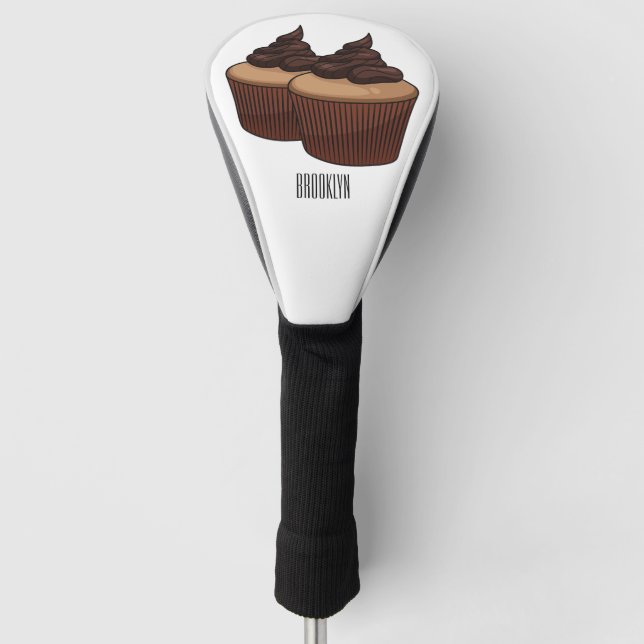 Cupcake Cartoon Illustration Golf Headcover (Vorderseite)
