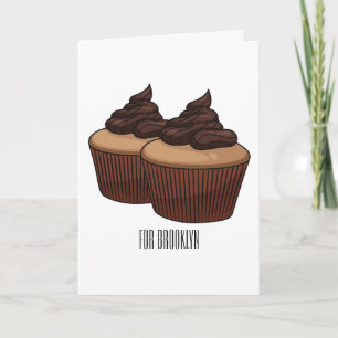 Cupcake Cartoon Illustration Karte